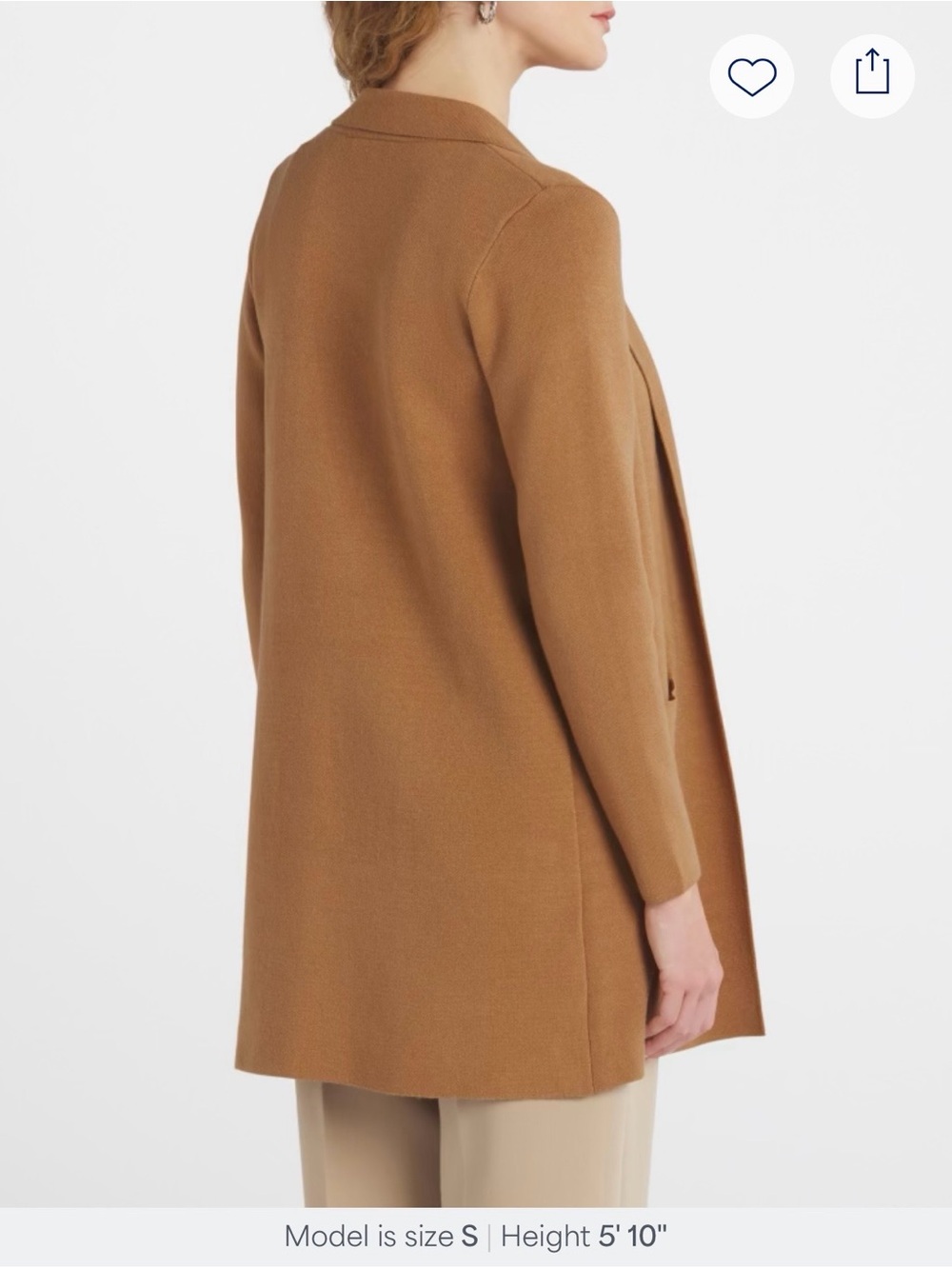 Stitch Fix Fortune + Ivy Women's Camel Naji Open-Front Blazer Jacket Coatigan - Picture 8 of 10